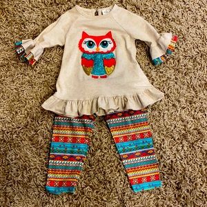 Emily Rose 2-piece fall owl outfit girls 3T